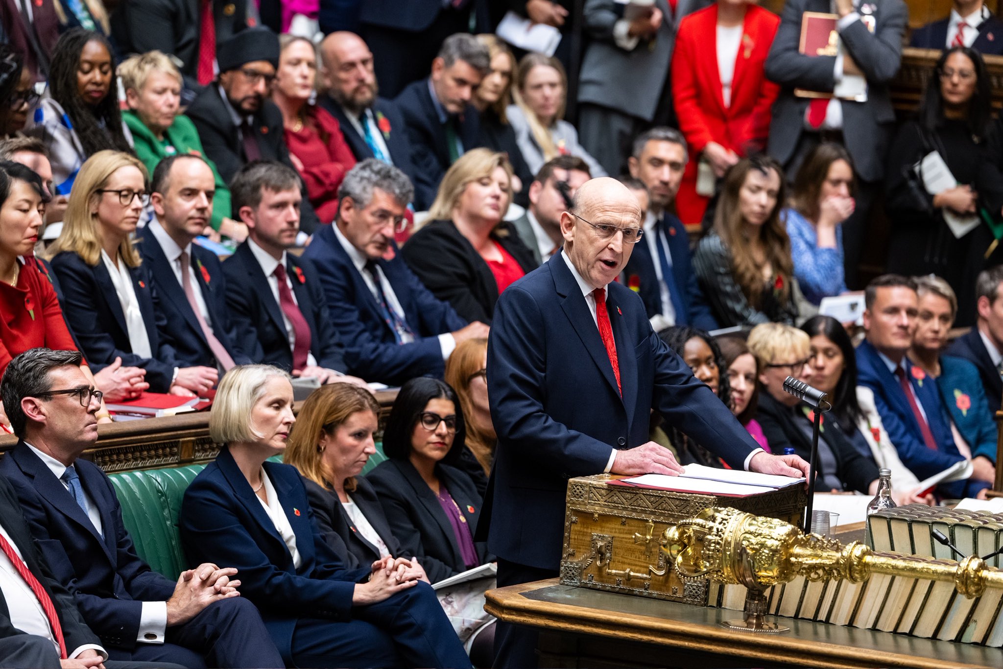 Chancellor of the Exchequer John Healey MP delivers his Budget in the House of Commons. © House of Commons